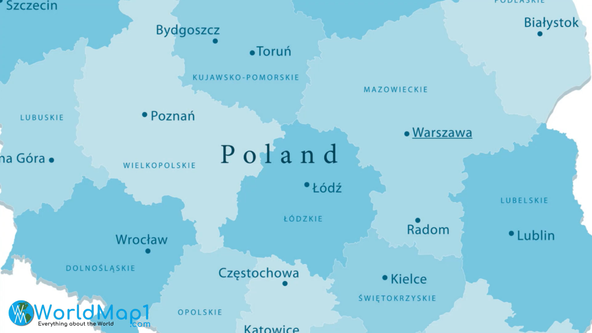 Carte régionale de la Pologne